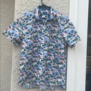 CHARLESTON Threads Palm Trees Sunset Men's Button up Shirt Size XL